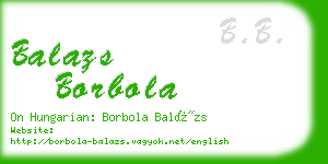 balazs borbola business card